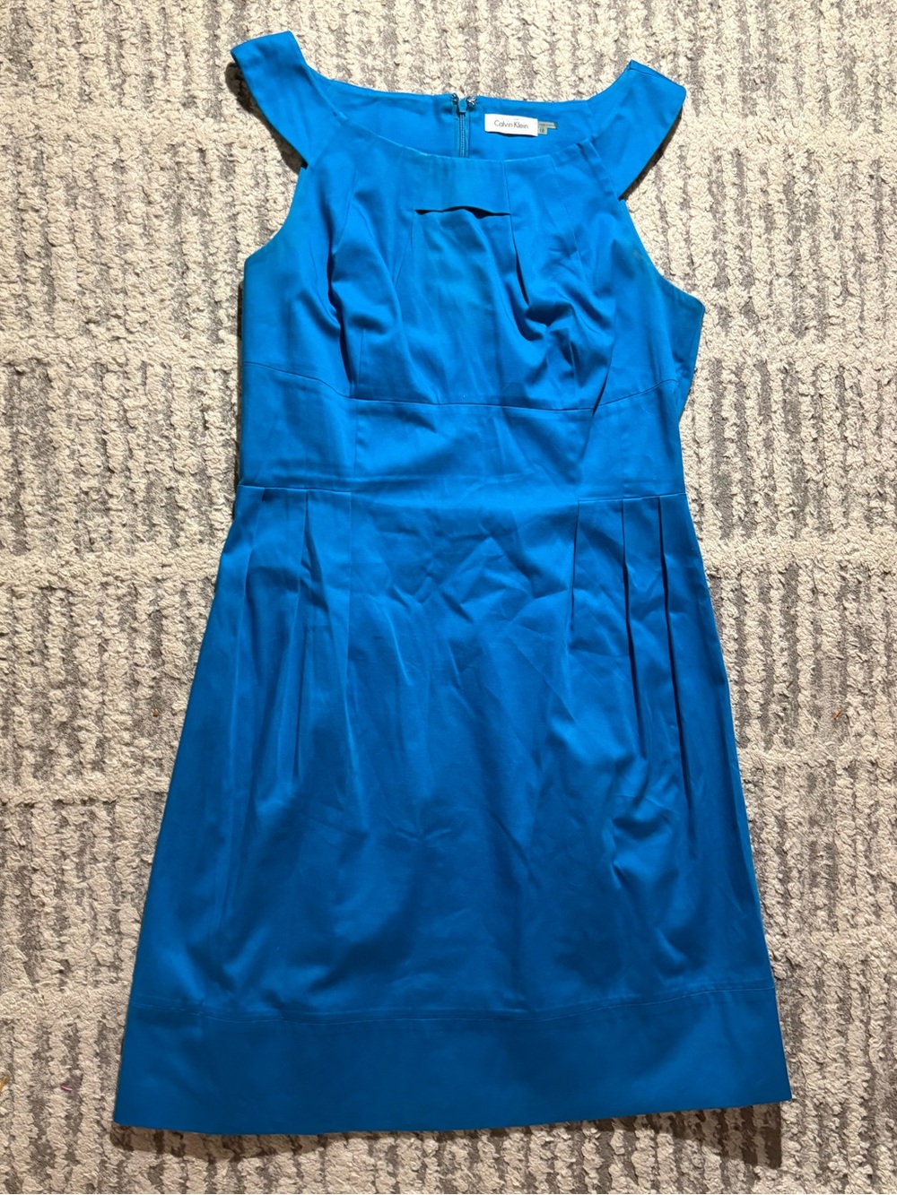 Calvin Klein bright blue career flattering dress work size 10